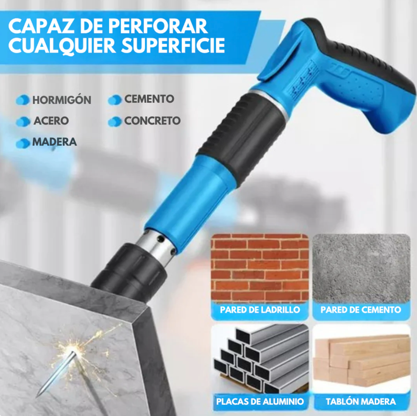 Pistola de clavos con accesorios FORCE GUN
