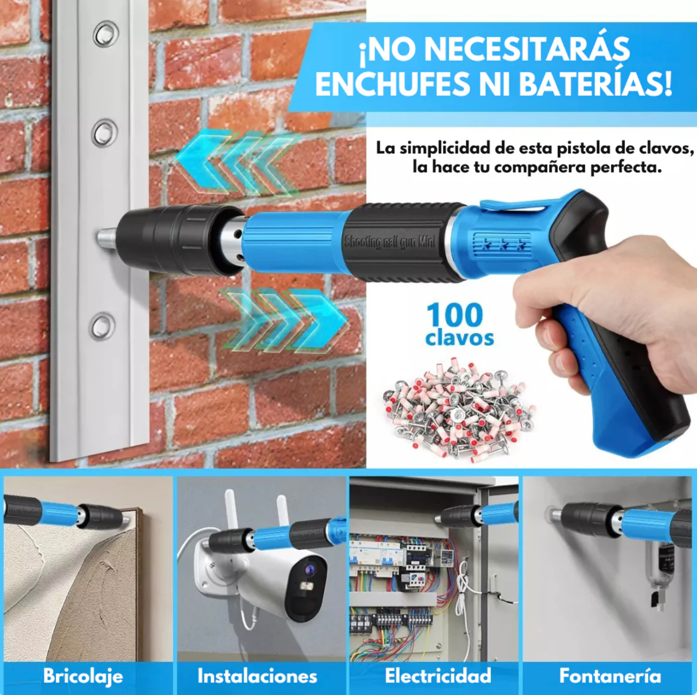 Pistola de clavos con accesorios FORCE GUN
